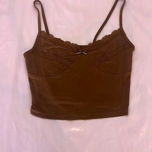 Brown PacSun Cami Crop Tank Top